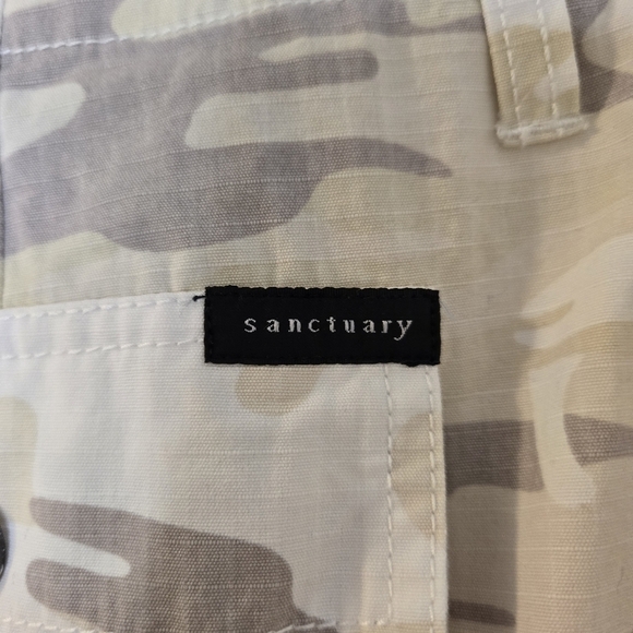SANCTUARY White and Gray Camouflage Mini Skirt 100% Cotton Size 27 - Picture 4 of 12